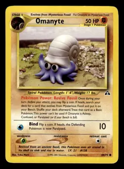 Pokemon Neo Discovery #60/75 Omanyte NM - Image 1