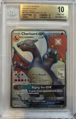 Pokemon Charizard GX Hidden Fates Full Art #SV49 BGS 10 Pristine - Image 1