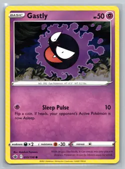 Gastly 2021 Pokemon Sleep Pulse HP50 055/198 Common - Image 1
