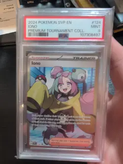 PSA 9 Iono #124 2024 Pokemon Svp En-Sv Black Star Promo 112132268 - Image 1