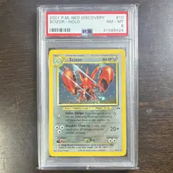 Pokemon TCG Scizor Neo Discovery Holo Rare 10/75 Unlimited PSA 8 - Image 1