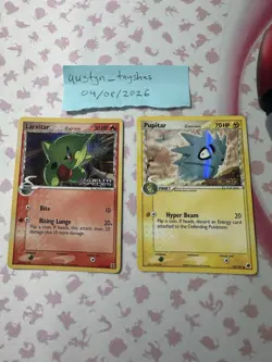 Pokemon EX Delta Species Larvitar 73/113 Pupitar 59/101 Holo Lot - Image 1