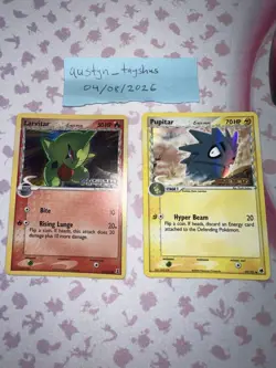 Pokemon EX Delta Species Larvitar 73/113 Pupitar 59/101 Holo Lot - Image 2