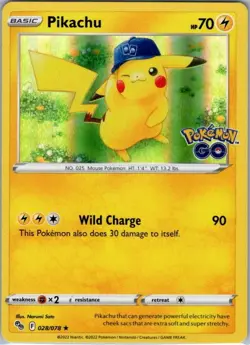 Pikachu (28) 028/078 Holo Rare Pokemon GO NM - Image 1