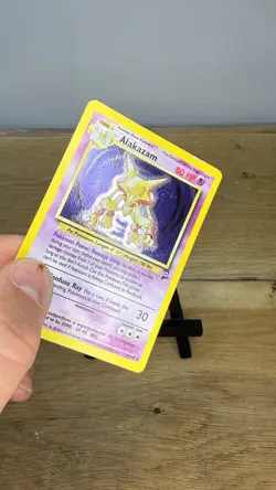 Pokemon TCG Alakazam Base Set 2 Holo 1/130 LP BIG SWIRL 🌀 - Image 3