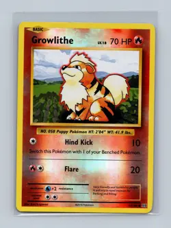 Growlithe 17/108 Common Evolutions Pokemon Reverse Holo Lightly Played - Image 1