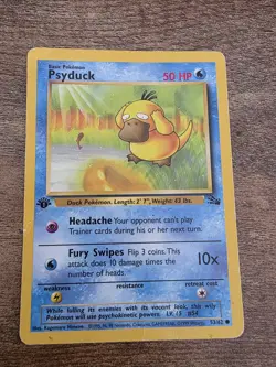 Psyduck - 53/62 - Common - 1st Edition - Fossil #53 Pokemon TCG - Image 1