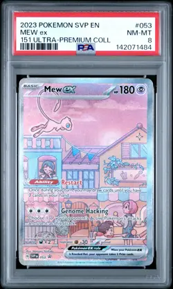 2023 POKEMON SVP EN-SV BLACK STAR PROMO 151 ULTRA-PREM COLL #053 MEW EX PSA 8 - Image 1