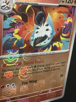 Volcarona 016/086 Pokemon Black Bolt Master Ball Reverse Holo Rare NM - Image 2