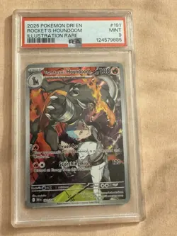 2025 POKEMON DRI EN-DESTINED RIVALS #191 TEAM ROCKET'S HOUNDOOM PSA 9 - Image 1