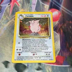 Clefable ~ 5/130 ~ Holo ~ BASE SET 2 ~ MODERATE PLAY ~ Pokemon Card - Image 1