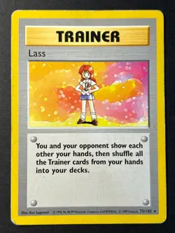 Lass 75/102 Shadowless Base Set - Pokemon Card WOTC MP - Image 1