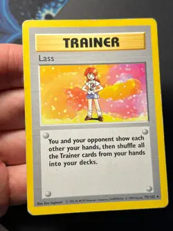 Lass 75/102 Shadowless Base Set - Pokemon Card WOTC MP - Image 4