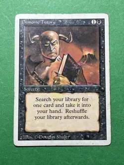 **Demonic Tutor** ~Revised~ MTG: Magic the Gathering, Heavy Play (HP) - Image 1