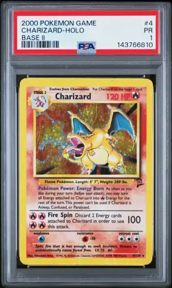 Charizard Holo PSA 1 2000 Pokemon Game Base Set 2 #4 - Image 1