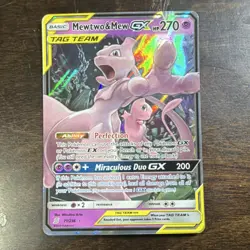 Pokemon TCG Mewtwo & Mew GX Ultra Rare Holo Sm-Unified Minds 71/236 - Image 1