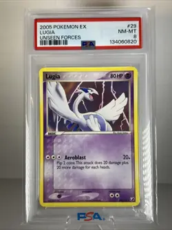 Pokemon 2005 Ex Unseen Forces #29 Lugia PSA 8 - Image 1