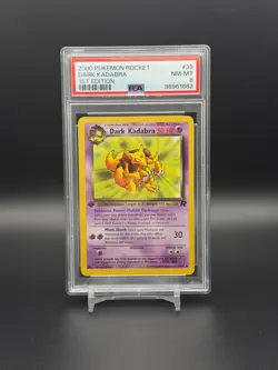 Pokemon 1st Edition Dark Kadabra 39/82 Team Rocket PSA 8 - Image 1