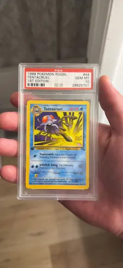 Pokemon Fossil Tentacruel 1st Edition PSA 10 GEM MINT 44/62 Uncommon - Image 1