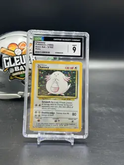 1999 Pokemon TCG Chansey Base Set 3/102 Holo Unlimited Holo Rare CGC 9 (CBMH) - Image 1
