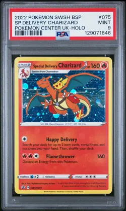 Special Delivery Charizard UK Holo PSA 9 2022 Pokemon Center Promo #075 - Image 1
