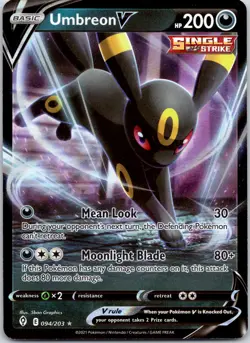 Umbreon V #094/203 Ultra Rare Holo SWSH07: Evolving Skies Pokemon NM - Image 1
