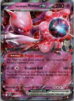 Team Rocket's Mewtwo ex #081/182 Rare Holo SV10: Destined Rivals Pokemon NM - Image 1