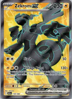Zekrom ex #158/086 Ultra Rare Holo SV: Black Bolt Pokemon Near Mint - Image 1