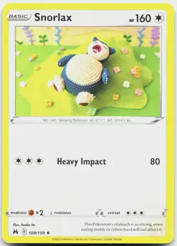 Snorlax 109/159 Rare Crown Zenith Pokemon Near Mint - Image 1