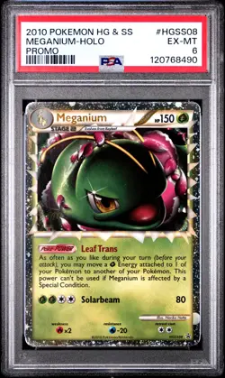 2010 POKEMON HEARTGOLD MEGANIUM PRIME #HGSS08 ULTRA RARE PSA 6 EX #120768490 - Image 1
