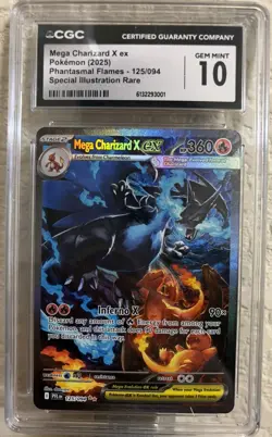 Mega Charizard x Ex Pokemon (2025) Phantasmal Flames - 125/094 CGC 10 Gem Mint - Image 1