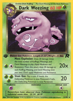 Dark Weezing 31/82 Rare Team Rocket Pokemon Unlimited Moderately Played - Image 1