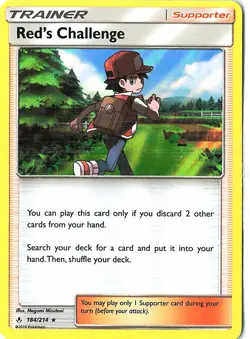 SM Unbroken Bonds Red's Challenge Holo Rare Card #184/214 2019 Pokemon TCG - Image 1