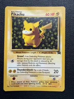 Pokemon Pikachu #1 Black Star Promo 1999 WOTC Vintage Non-Holo - Image 1