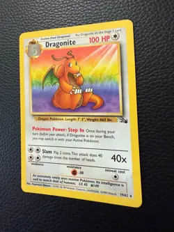 Dragonite 19/62 Rare Unlimited Fossil Pokemon LP Condition - Image 5