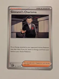 Giovanni's Charisma Uncommun NM 161/165 Scarlet & Violet 151 Pokemon Card - Image 1