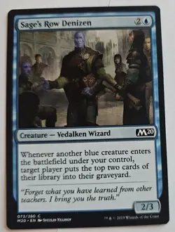MTG Magic The Gathering Card Sage's Row Denizen Creature Vedalken Wizard Blue - Image 1