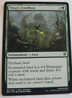 MTG Magic The Gathering Card Nissa's ZendikonEnchantment Aura Green ZNR 2020 - Image 1