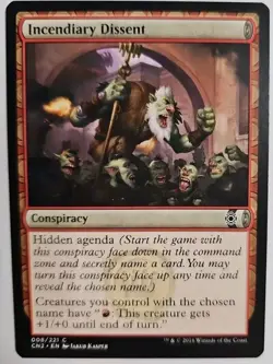 MTG Magic The Gathering Card Incendiary Dissent Conspiracy 2016 - Image 1