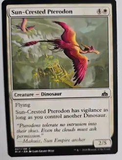 MTG Magic The Gathering Card Sun-Crested PterodonCreature Dinosaur White RIX - Image 1