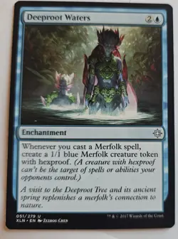 MTG Magic The Gathering Card Deeproot WatersEnchantment Blue Ixalan 2017 - Image 1