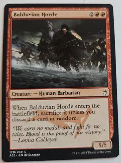 MTG Magic The Gathering Card Balduvian Horde Creature Human Barbarian Red - Image 1