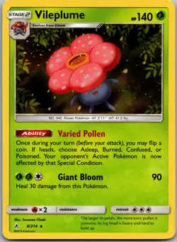 Vileplume 8/214 Holo Rare Unbroken Bonds Pokemon Near Mint - Image 1