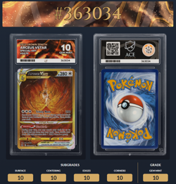 Arceus VSTAR GG70/GG70 Crown Zenith Pokemon TCG - ACE 10 Perfect Subgrades - Image 1