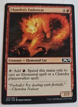 MTG Magic The Gathering Card Chandra's EmbercatCreature Elemental Cat Red M20 - Image 1