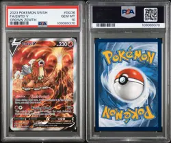 2023 POKEMON SWORD & SHIELD CROWN ZENITH #GG36 FULL ART/ENTEI V PSA 10 - Image 3