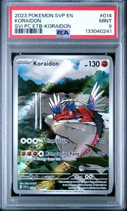 Koraidon 14 Pokemon Center Etb Black Star Promo Full Art Holo PSA 9 Mint - Image 1