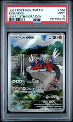 2023 POKEMON SVP EN-SV BLACK STAR PROMO #014 KORAIDON SVI PC ETB-KORAIDON PSA 9 - Image 1