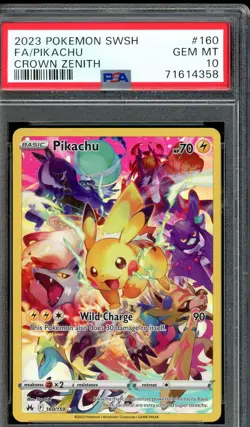 Pikachu Pokemon TCG Crown Zenith Secret Rare Graded PSA 10 Gem Mint - Image 1