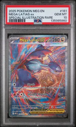 2025 POKEMON MEG EN-MEGA EVOLUTION #181 MEGA LATIAS EX PSA 10 - Image 1